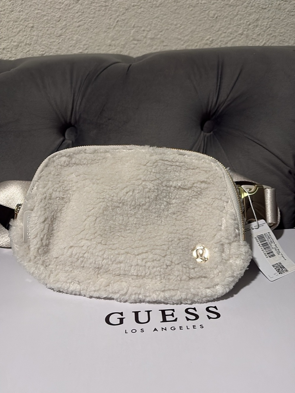 lululemon athletica Cream Sherpa Crossbody Belt Bag